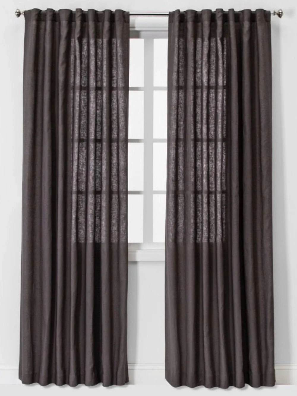 IKEA Ritva Dark Grey Cotton Curtain Panels - Pair 57x98